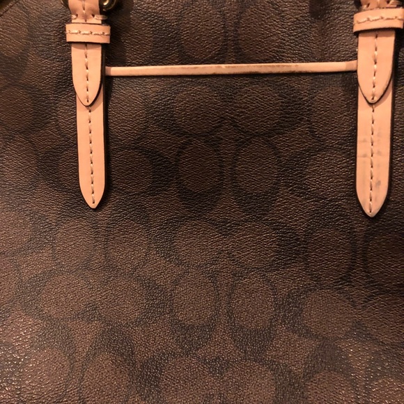 Authentic Coach Brown/Tan Payton Cora Satchel - Picture 5 of 6